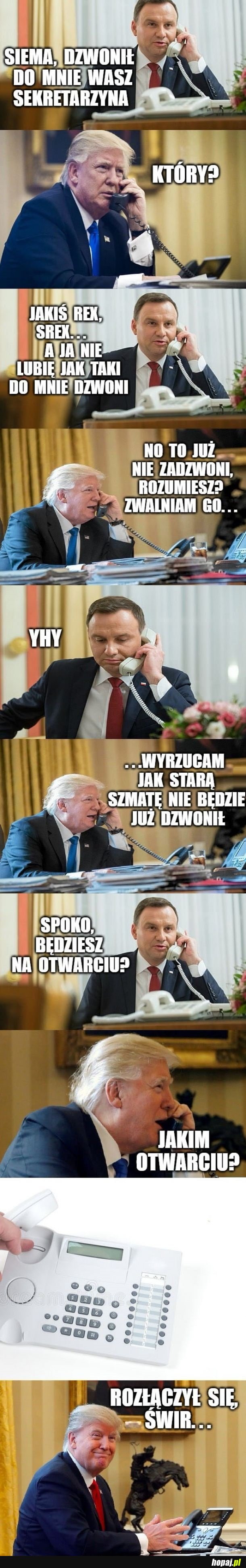 Trump rozmawia z Dudą