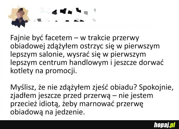 Fajnie być facetem
