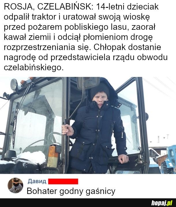 Typ ocalił dzieci z pożaru i dostał gaśnicę
