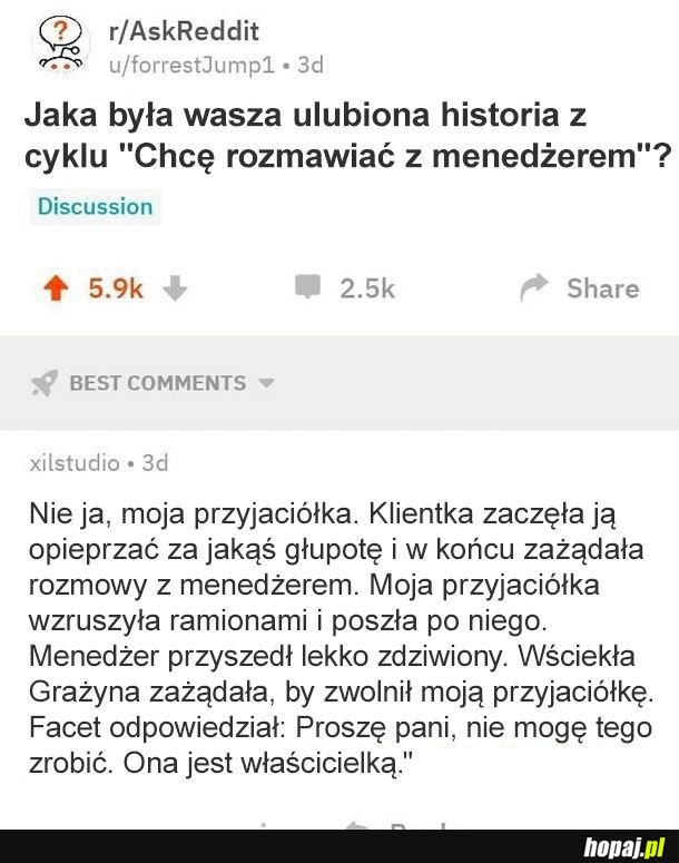 Rozmowa z menedzerem