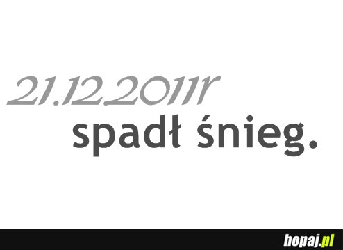 21.12.2011 - spadł śnieg!