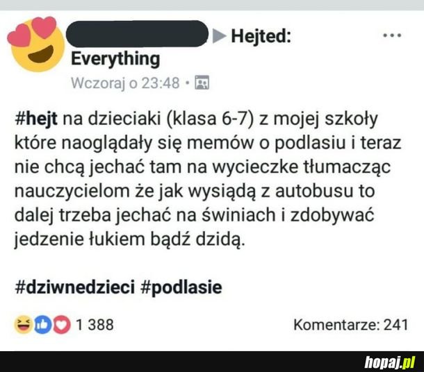 Hejt na dzieciaki