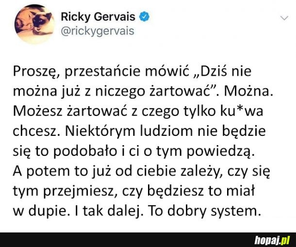 Ricky Gervais dobrze gada