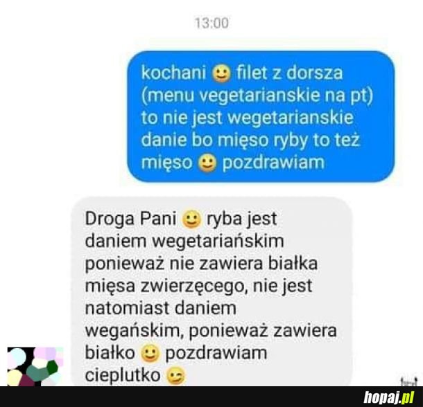 Ryba to nie mięso, szach-mat wegetarianie