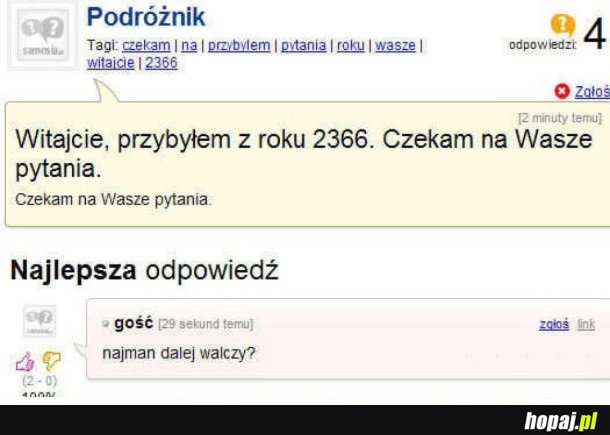 PYTANIE DO GOŚCIA Z PRZYSZŁOŚCI