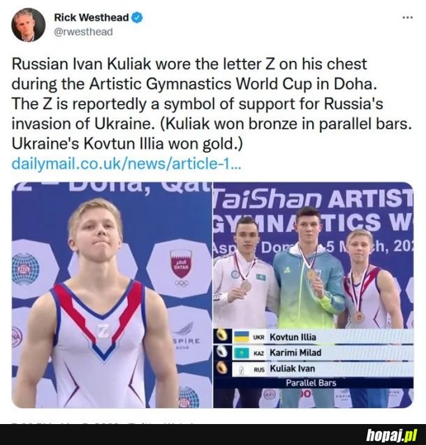 I właśnie dlatego Banuje się rosyjskich sportowców