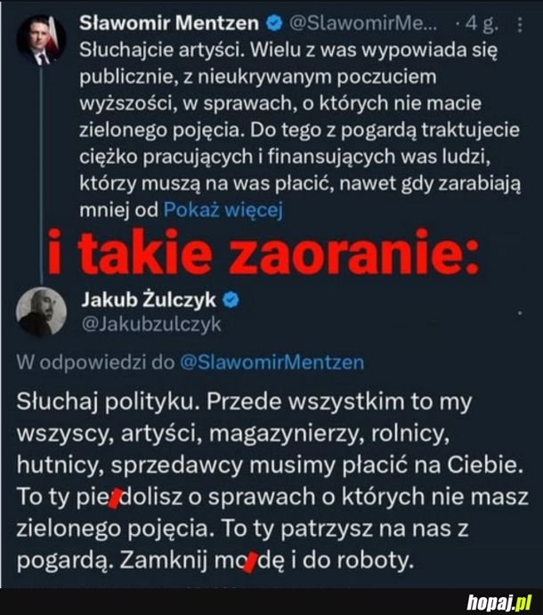 Płacimy na konfederosję, która zamiast coś zagrać czy chociażby zaśpiewać jak ci artyści, to tylko serwuje nam dezinformację i ruskie fejki xD