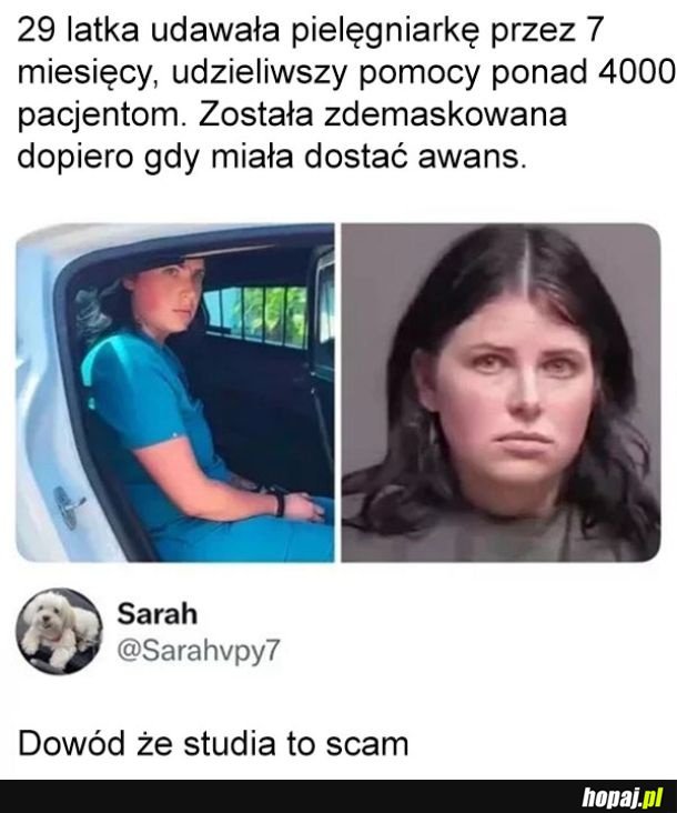 Udawała pielęgniarkę