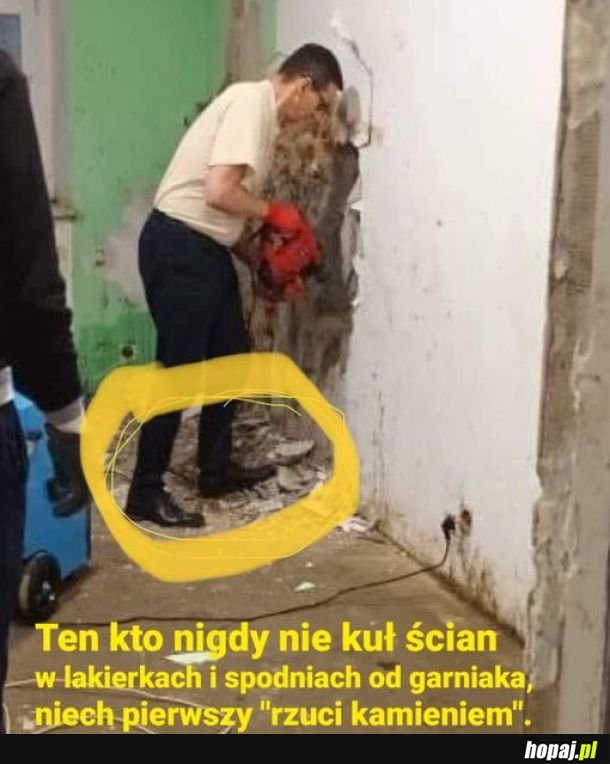 Prąd w mokrej ścianie?