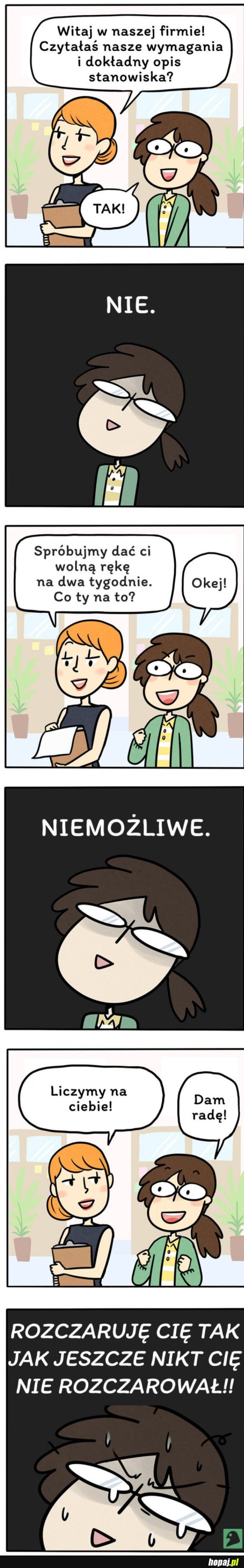 PIERWSZY DZIEŃ W NOWEJ PRACY