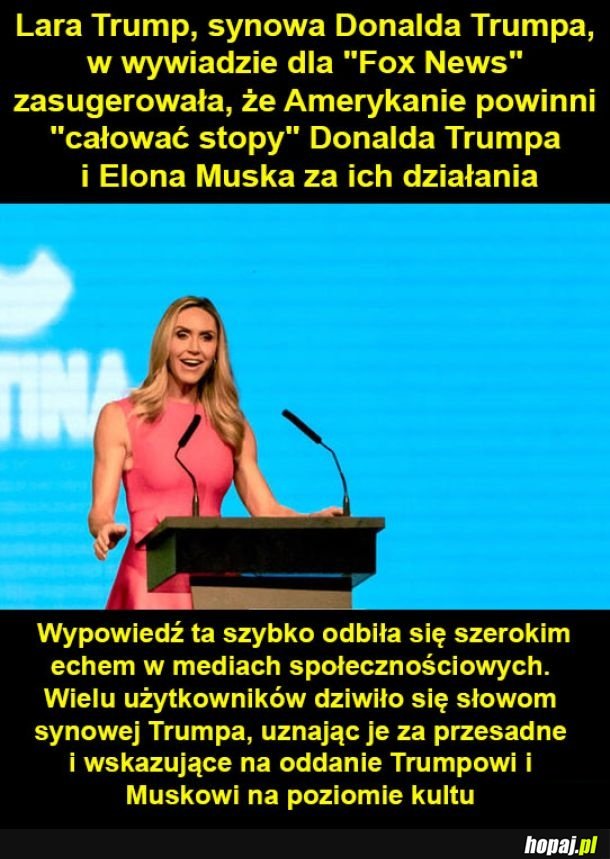 Synowa Trumpa z kontrowersyjną opinią