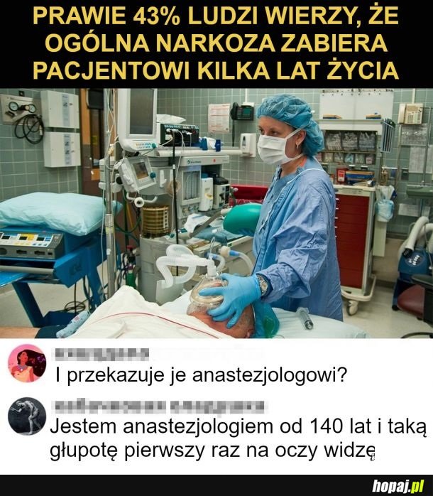 Narkoza - jednym daje, a drugim zabiera