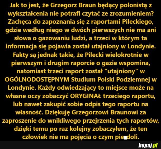 Patriota pluje na pamięć Polskiego bohatera Niemożliwe!