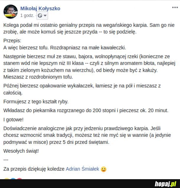 Wegański karp :)