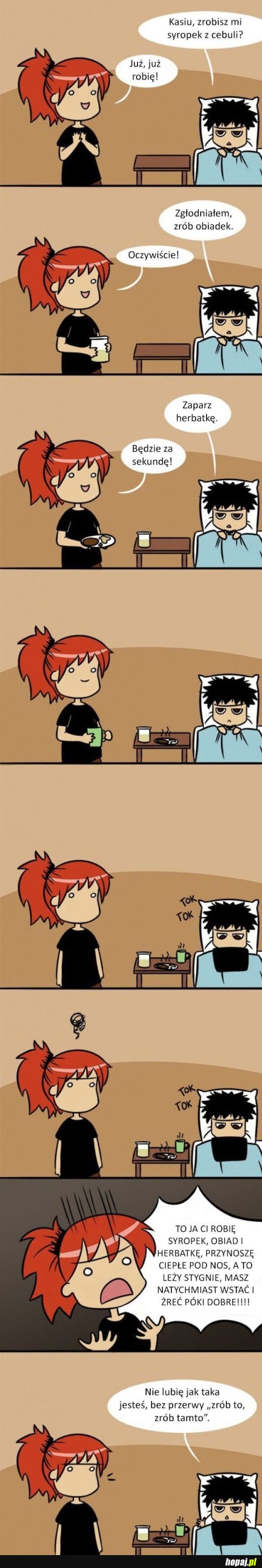 Kiedy facet zachoruje xD