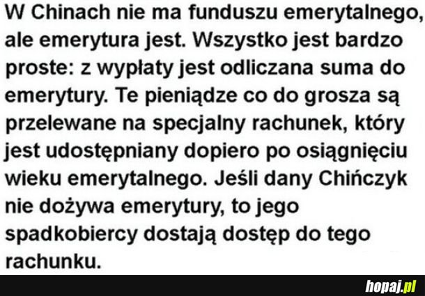 Chińskie emerytury