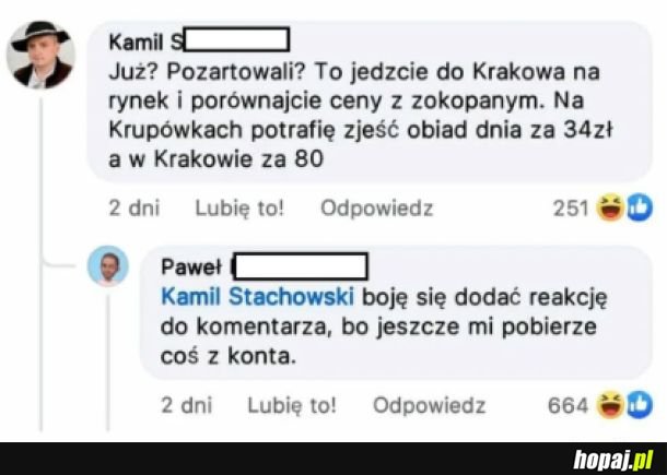 Chyba stołuje się u siebie w domu