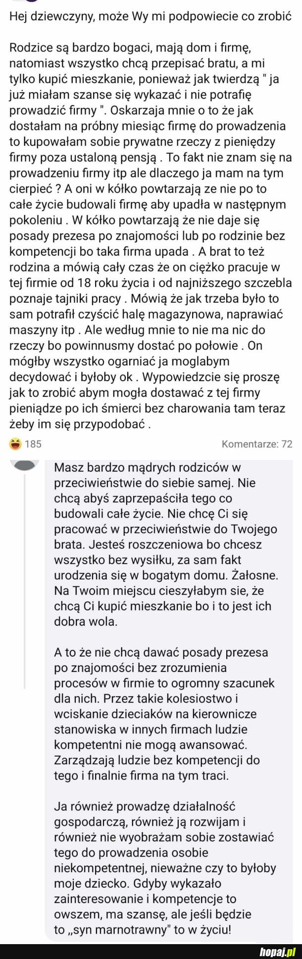 Dziewczyna ma bardzo mądrych rodziców