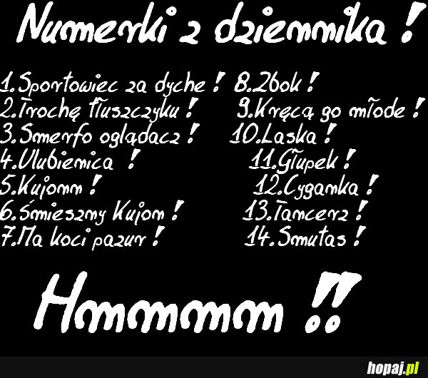 Numerki z dziennika ! 