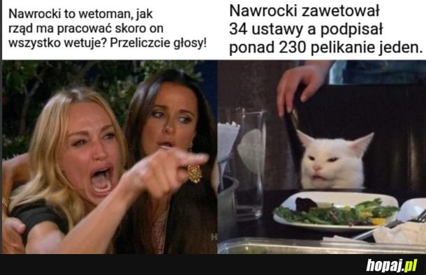 Może i jest kłamczuszkiem, ale nie jest wetomanem!