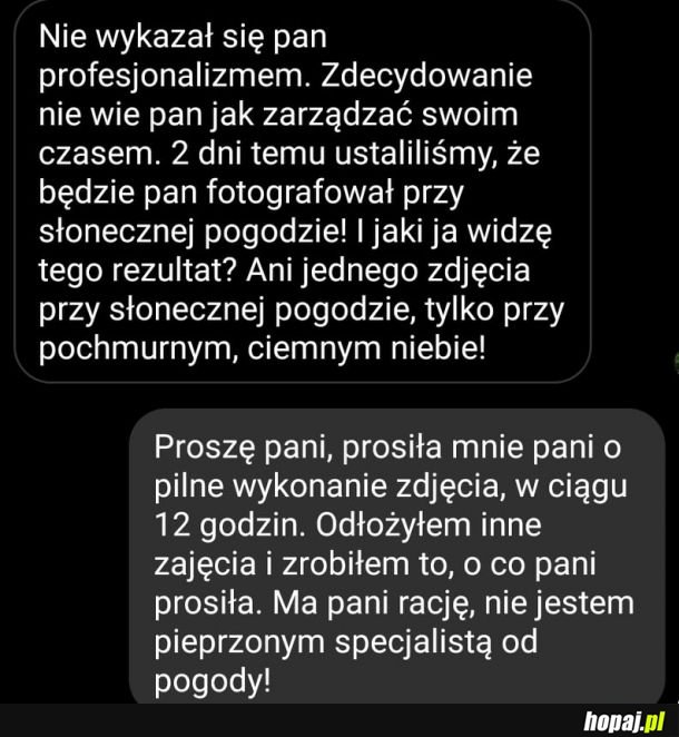 Brak profesjonalizmu