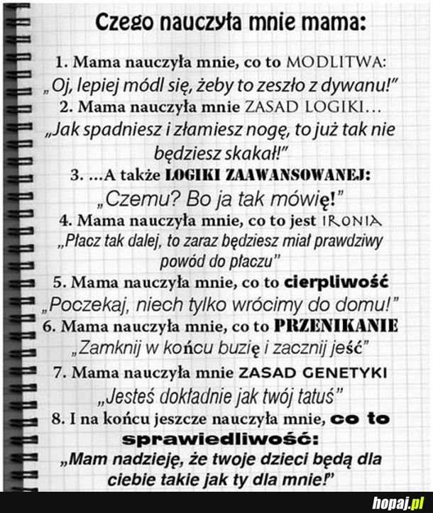 Od mamy można nauczyć się najważniejszego