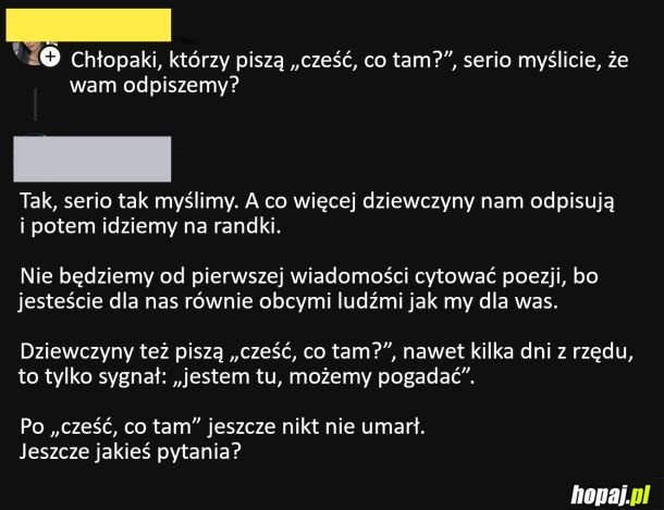 Co jest złego w zaczynaniu w ten sposób rozmowy