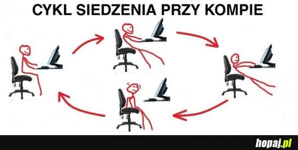 Cykl siedzenia przy kompie