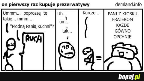 On pierwszy raz kupuje prezerwatywy