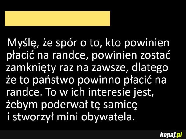 Spór o to, kto powinien płacić na randce został rozwiązany