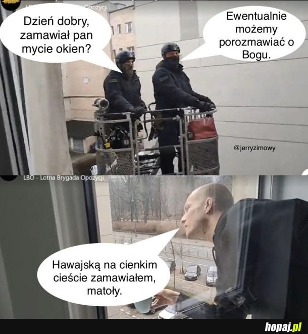 Podobno gaz się ulatniał. Rozweselający.