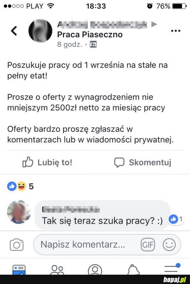 Jaśnie pan szuka pracy