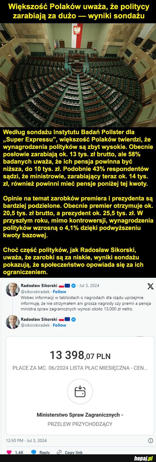 Zarobki polityków