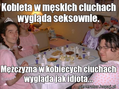 Kobieta w męskich ciuchach wygląda seksownie.