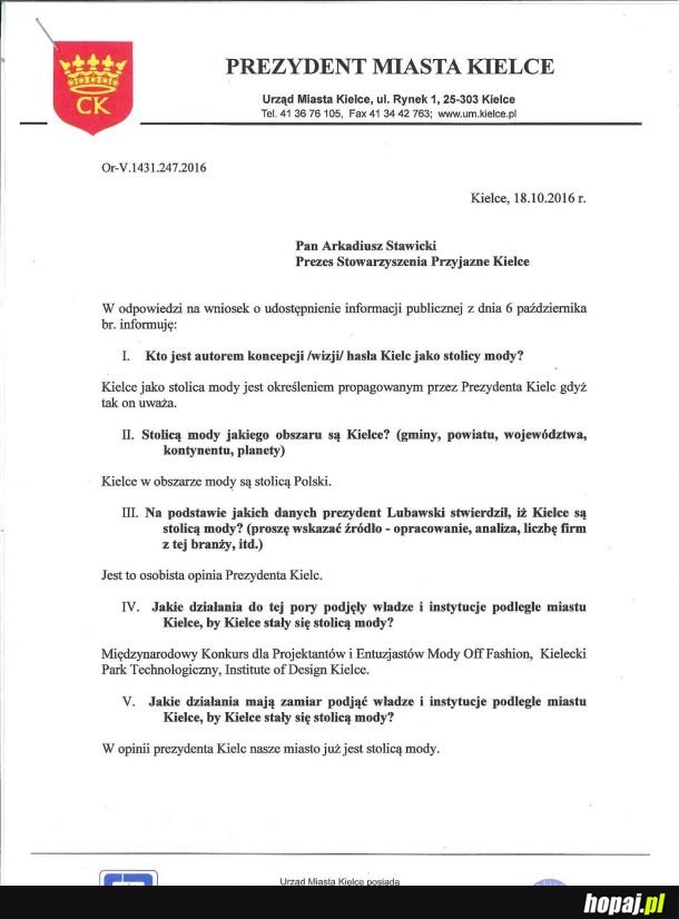 Umysły niektórych wyprzedzają czasy w których żyją. Prezydent Kielc jest przykładem!