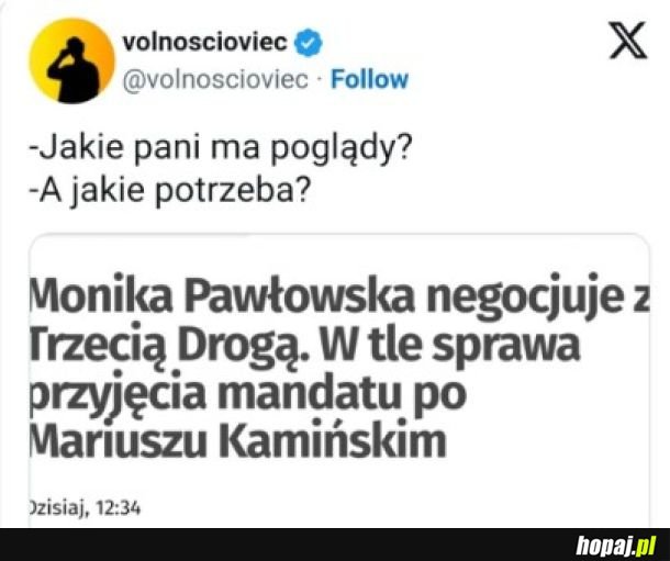 Jeśli Kukiz to &quot;szmata&quot;, to Monika Pawłowska to...?