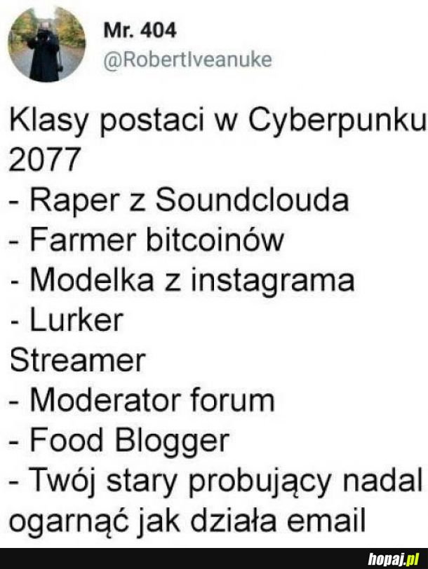  Klasy postaci 