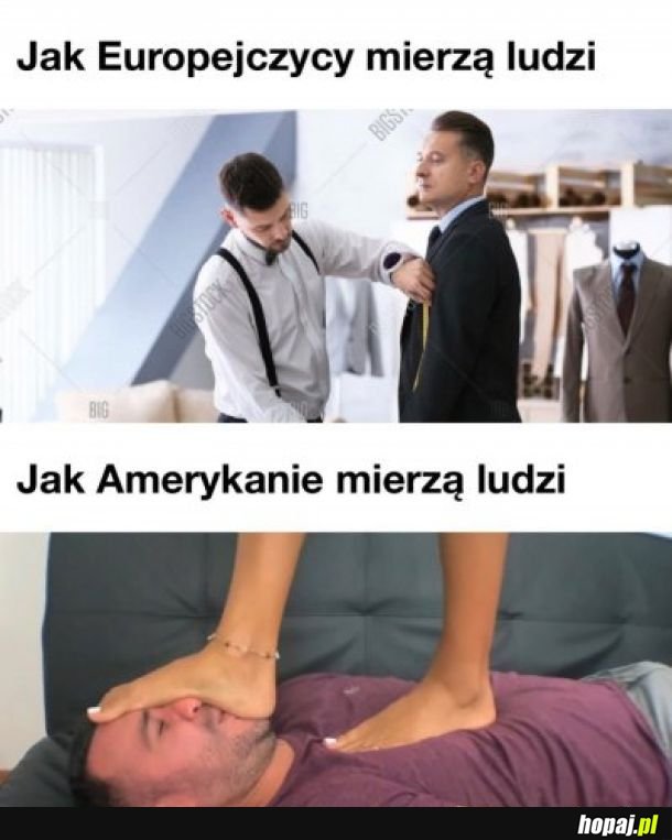 Mierzenie ludzi Europejczycy VS Amerykanie