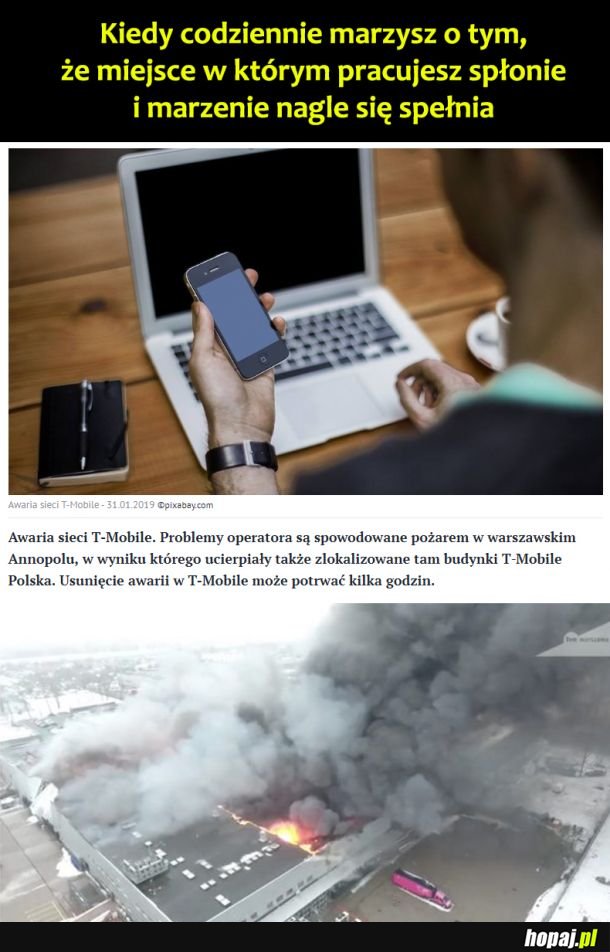 Pożar w T-Mobile