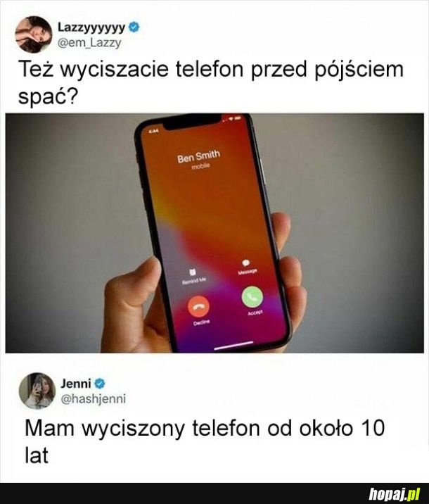 Wyciszony telefon