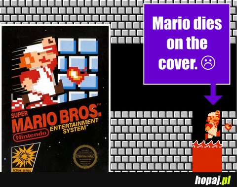 Mario umiera na okładce...