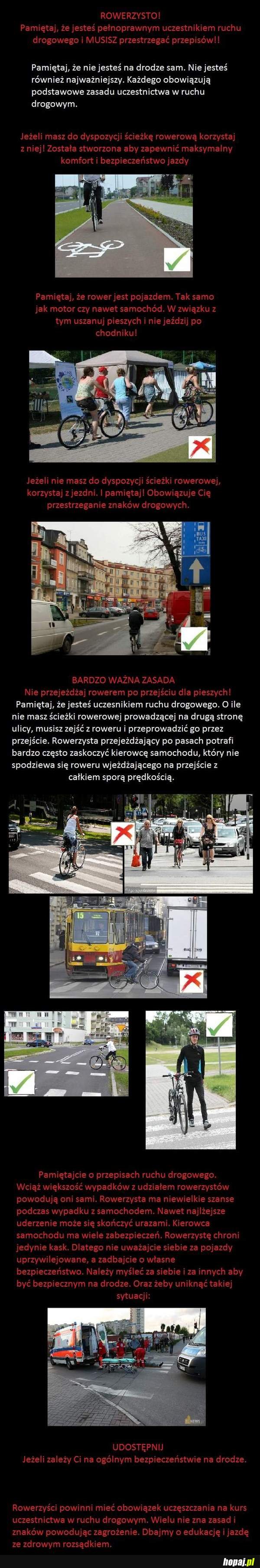 Informacje dla rowerzystów