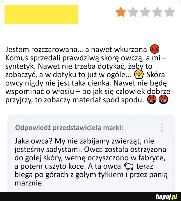 Odpowiedź przedstawiciela marki