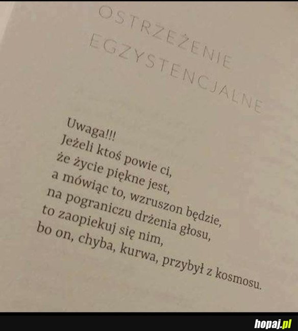 OSTRZEŻENIE EGZYSTENCJALNE