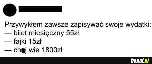  Zapisywanie wydatków