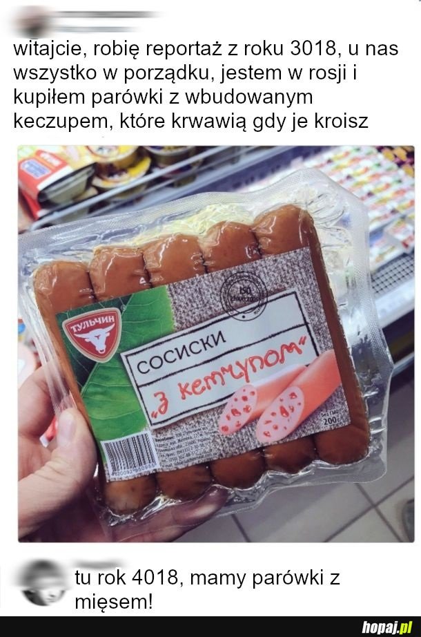 Parówki z keczupem