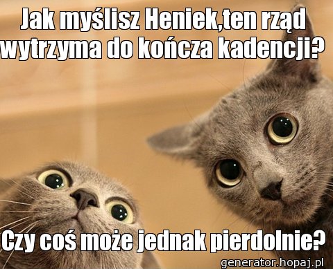 Jak myślisz Heniek,ten rząd wytrzyma do kończa kadencji?