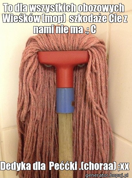To dla wszystkich obozowych  Wieśków (mop)  szkodaże Cie z nami nie ma .; C