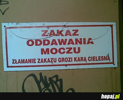 Zakaz oddawania moczu