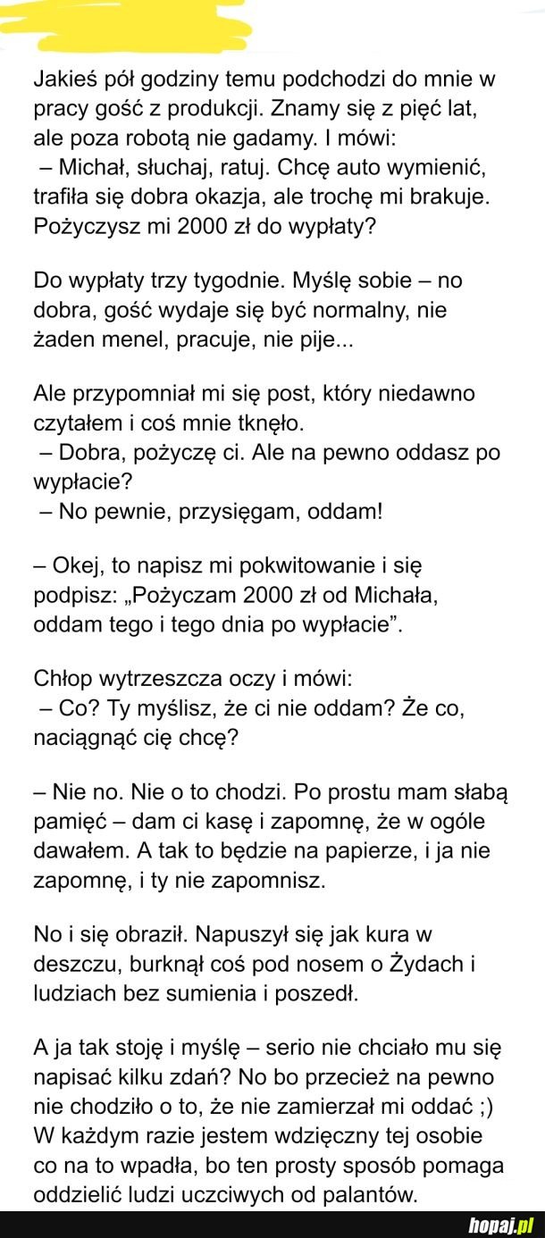 Prosty sposób na przesianie ludzi